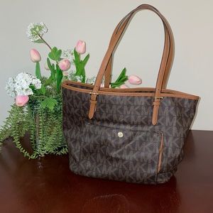 Chocolate Brown and Tan Michael Kors Purse